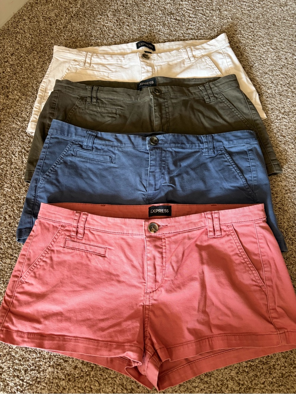 Express Women’s Cotton Shorts Set - Coral, Blue, Olive, White